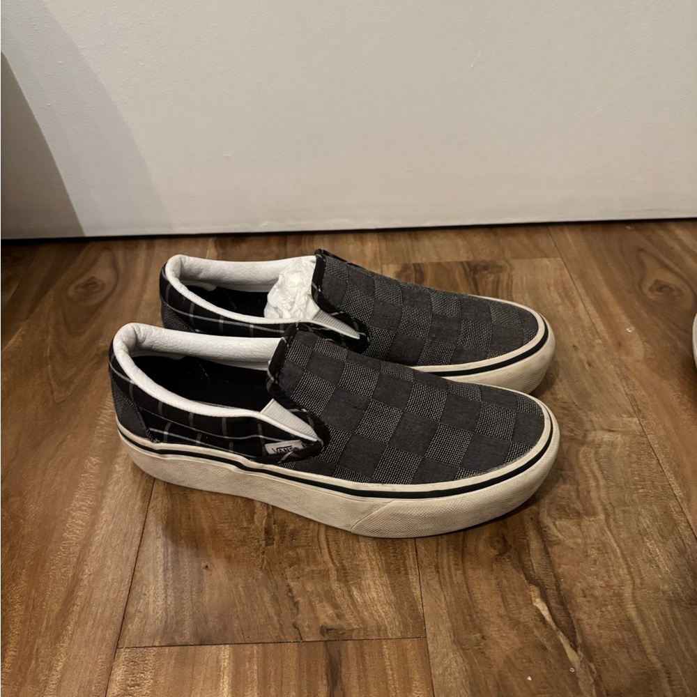 Vans Black & White Checkerboard Slip-On Sneakers